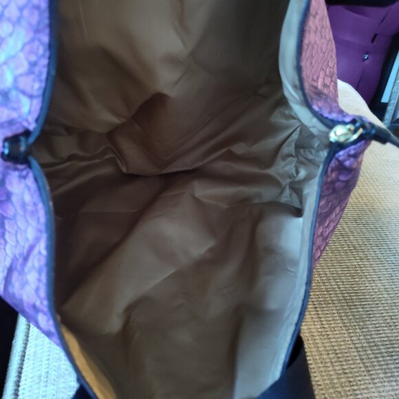 Coach XL Purple Multi Snake Print Getaway PACKABLE Travel Weekender Tote 1 PIECE - Picture 5 of 10